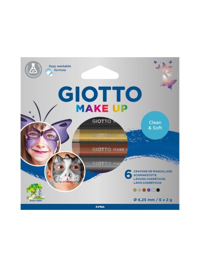 Set giotto make up 6 lapices cosmeticos colores metalicos