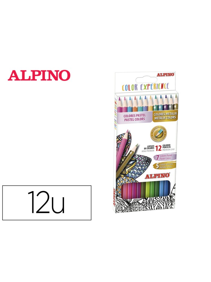 Lapices de colores alpino experience mina premium 3,3 mm special colors caja de 12 colores surtidos Lapices de colores alpino experience mina premium 3,3 mm special colors caja de 12 colores surtidos