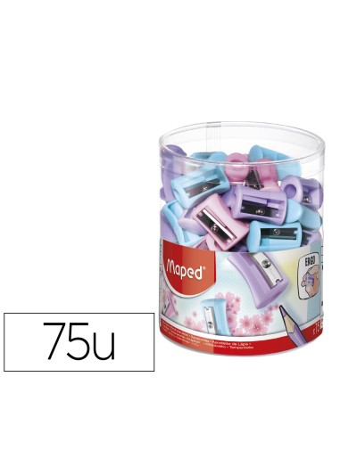 Sacapuntas maped plastico vivo 1 uso colores pastel surtidos