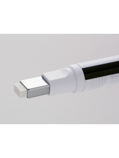 Portagomas tombow mono zero con clip goma rectangular 2,5 x 5 mm color blanco azul y negro
