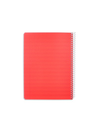 Cuaderno espiral liderpapel din a5 pautaguia tapa plastico 80h 90gr cuadro pautado 3 mm con margen color rojo