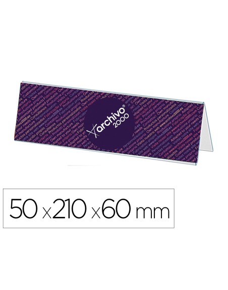 Identificador sobremesa archivo 2000 premium poliestireno cristal transparente 50x210x60 mm