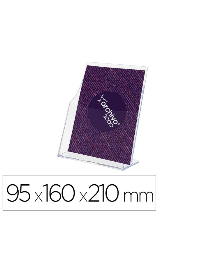 Expositor archivo 2000 premium portafolletos din a5 vertical cristal transparente 95x160x210mm Expositor archivo 2000 premium portafolletos din a5 vertical cristal transparente 95x160x210mm