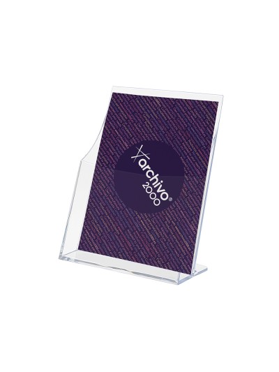 Expositor archivo 2000 premium portafolletos din a5 vertical cristal transparente 95x160x210mm
