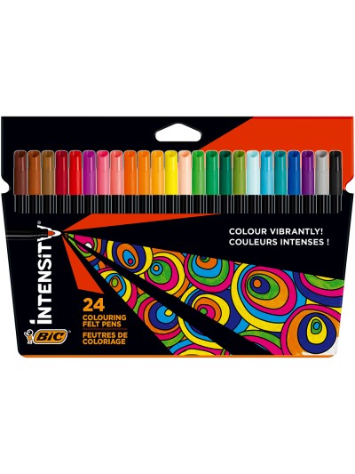 Rotulador bic intensity estuche de 24 colores surtidos