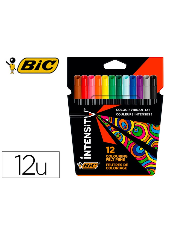 Rotulador bic intensity estuche de 12 colores surtidos Rotulador bic intensity estuche de 12 colores surtidos