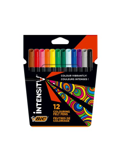 Rotulador bic intensity estuche de 12 colores surtidos