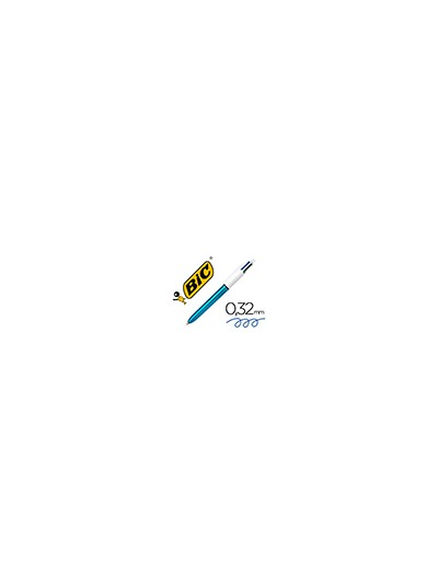 Boligrafo bic cuatro colores shine azul punta de 1 mm