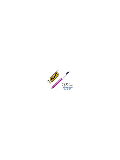 Boligrafo bic cuatro colores shine morado punta de 1 mm