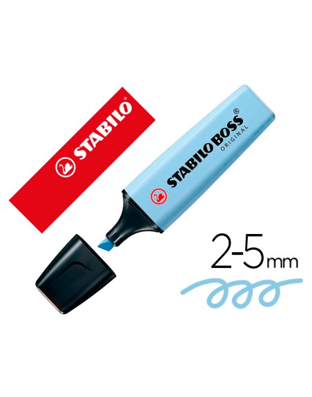 Rotulador stabilo boss fluorescente 70 pastel azul nublado
