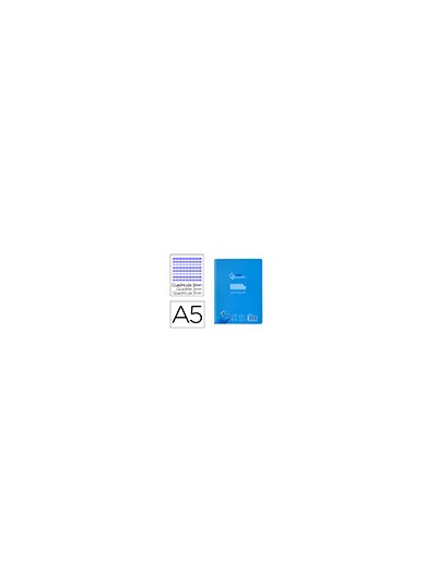 Cuaderno espiral liderpapel din a5 pautaguia tapa plastico 80h 90gr cuadro pautado 3 mm con margen color azul