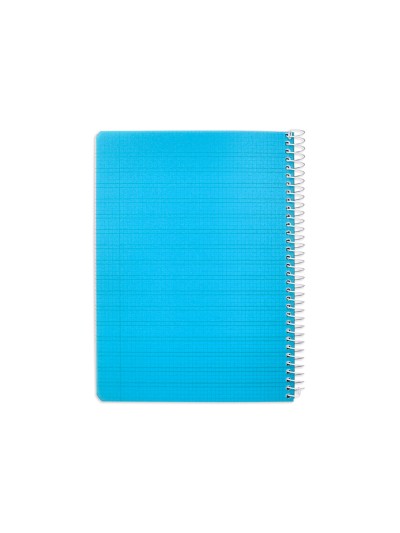 Cuaderno espiral liderpapel din a5 pautaguia tapa plastico 80h 90gr cuadro pautado 3 mm con margen color azul