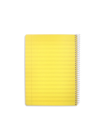 Cuaderno espiral liderpapel din a5 pautaguia tapa plastico 80h 90gr cuadro pautado 3 mm con margen color amarillo