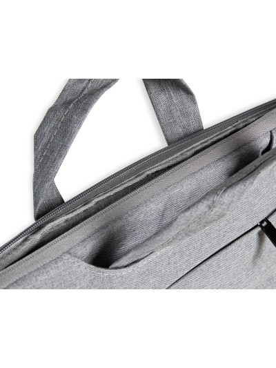 Funda para portatil q-connect 15,6/' con asas retractiles cremallera 3 bolsillos exteriores gris