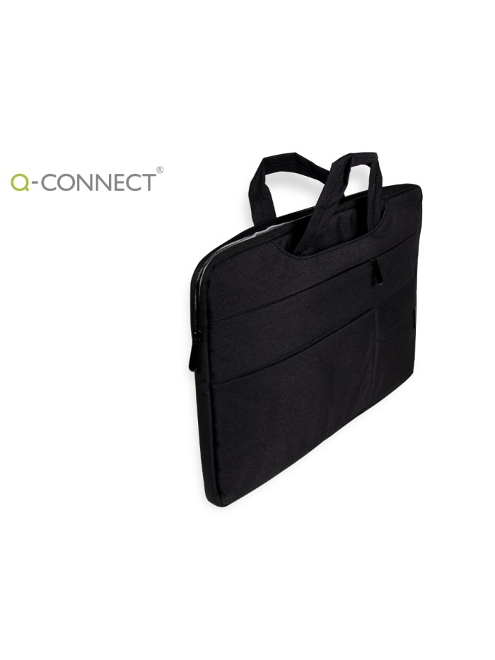 Funda para portatil q-connect 15,6/' con asas retractiles cremallera 3 bolsillos exteriores negro Funda para portatil q-connect 15,6/' con asas retractiles cremallera 3 bolsillos exteriores negro