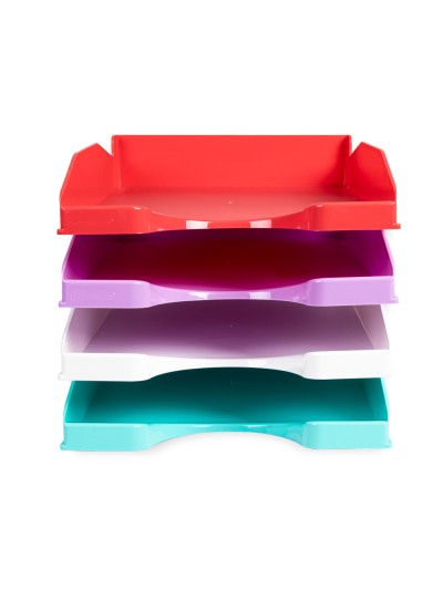 Bandeja sobremesa plastico q-connect lavanda opaco 240x70x340 mm