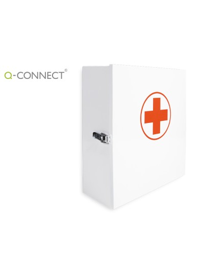 Botiquin q-connect metalico 4 compartimentos vacio primeros auxilios 330x360x120 mm