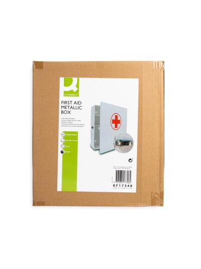 Botiquin q-connect metalico 4 compartimentos vacio primeros auxilios 330x360x120 mm