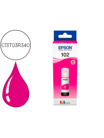 Tinta epson ecotank 102 et-2700 / 2750 / 3700 / 3750 / 4750 bote de 70 ml magenta 6.000 pag