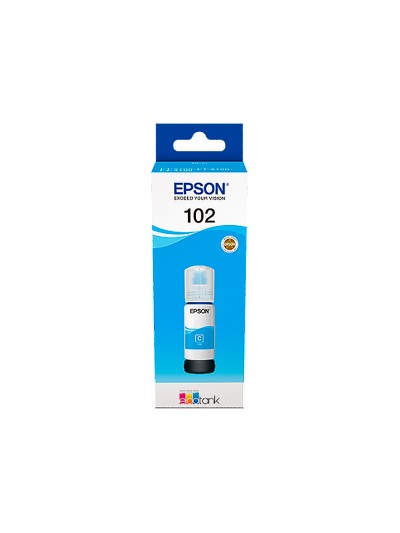 Tinta epson ecotank 102 et-2700 / 2750 / 3700 / 3750 / 4750 bote de 70 ml cian 6.000 pag