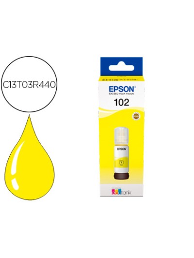 Tinta epson ecotank 102 et-2700 / 2750 / 3700 / 3750 / 4750 bote de 70 ml amarillo 6.000 pag