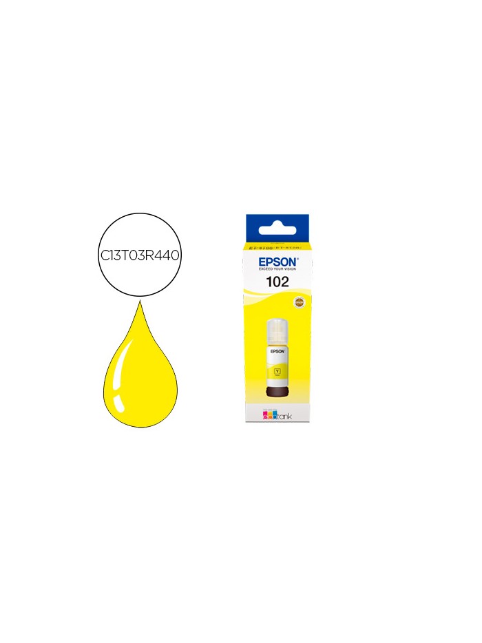 Tinta epson ecotank 102 et-2700 / 2750 / 3700 / 3750 / 4750 bote de 70 ml amarillo 6.000 pag Tinta epson ecotank 102 et-2700 / 2750 / 3700 / 3750 / 4750 bote de 70 ml amarillo 6.000 pag