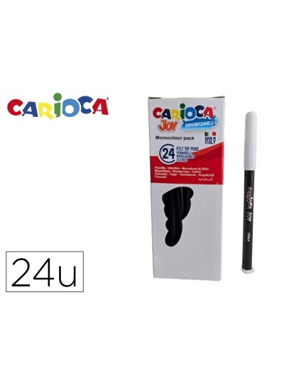 Rotulador carioca joy monocolor negro caja de 24 unidades