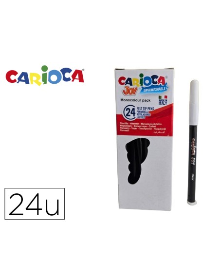 Rotulador carioca joy monocolor negro caja de 24 unidades