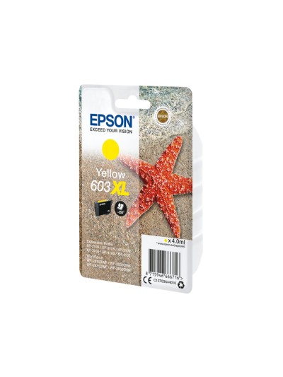 Ink-jet epson 603xl xp-2100 / 2105 / 3100 / 4100 / wf-2810 / 2830 / 2835 / 2850 amarillo 350 paginas
