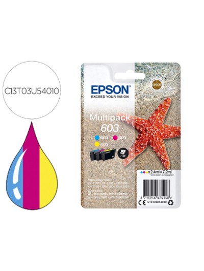 Ink-jet epson 603 xp-2100 / 2105 / 3100 / 4100 / wf-2810 / 2830 / 2835 / 2850 multipack 3 colores amarillo