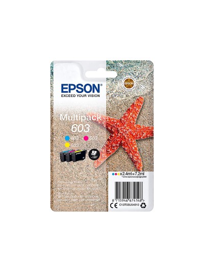 Ink-jet epson 603 xp-2100 / 2105 / 3100 / 4100 / wf-2810 / 2830 / 2835 / 2850 multipack 3 colores amarillo