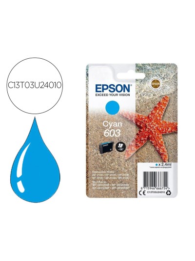 Ink-jet epson 603 xp-2100 / 2105 / 3100 / 4100 / wf-2810 / 2830 / 2835 / 2850 cian 130 paginas