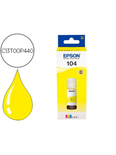 Tinta epson ecotank 104 et-2710 / 2711 / 2712 / 2720 / 2726 / 4700 amarillo 7500 paginas