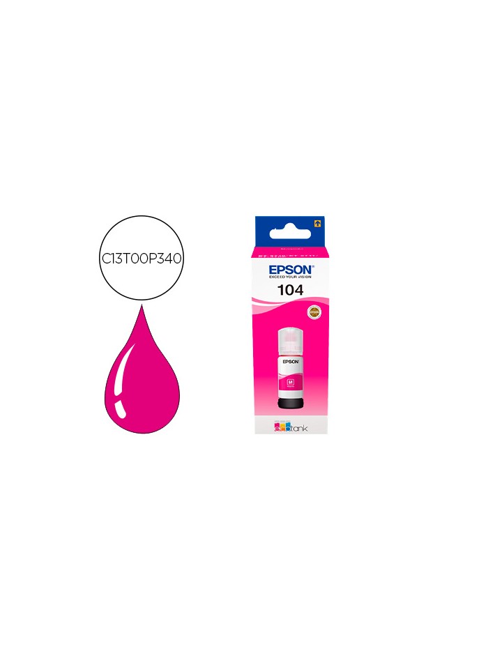 Tinta epson ecotank 104 et-2710 / 2711 / 2712 / 2720 / 2726 / 4700 magenta 7500 paginas Tinta epson ecotank 104 et-2710 / 2711 / 2712 / 2720 / 2726 / 4700 magenta 7500 paginas