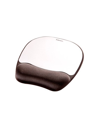 Alfombrilla para raton fellowes con reposamuñecas de espuma memory foam plata 230x196x20 mm