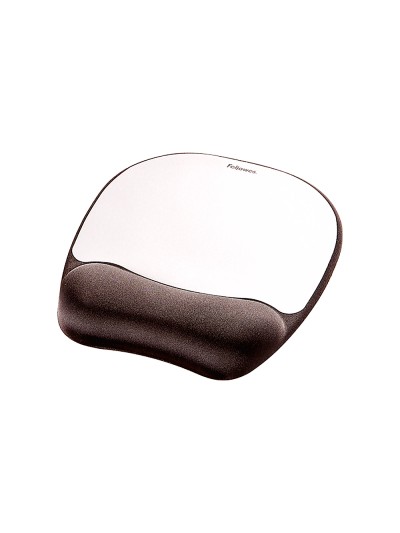 Alfombrilla para raton fellowes con reposamuñecas de espuma memory foam plata 230x196x20 mm