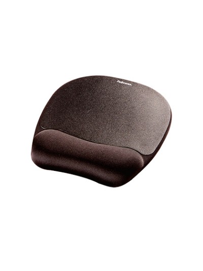 Alfombrilla para raton fellowes con reposamuñecas de espuma memory foam negro 230x196x20 mm