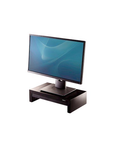 Soporte fellowes para monitor designer suites ajustable 3 alturas con bandeja negro 406x111x244 mm hasta 18 kg