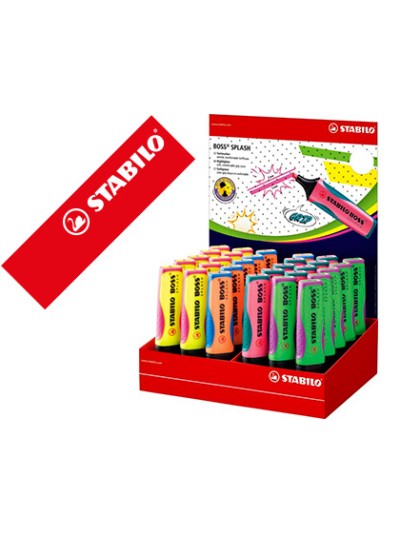 Rotulador stabilo boss splash 75 expositor sobremesa de 30 unidades colores surtidos