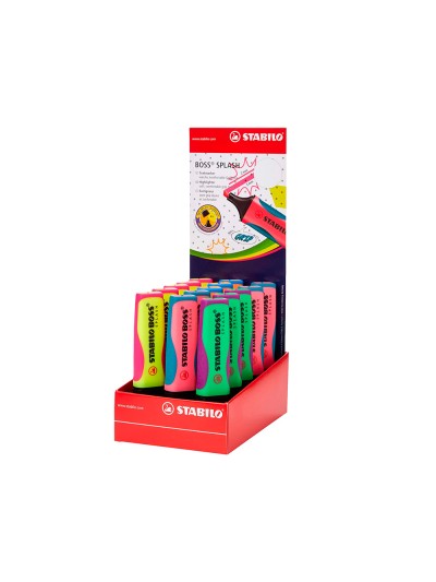 Rotulador stabilo boss splash 75 expositor sobremesa de 15 unidades colores surtidos