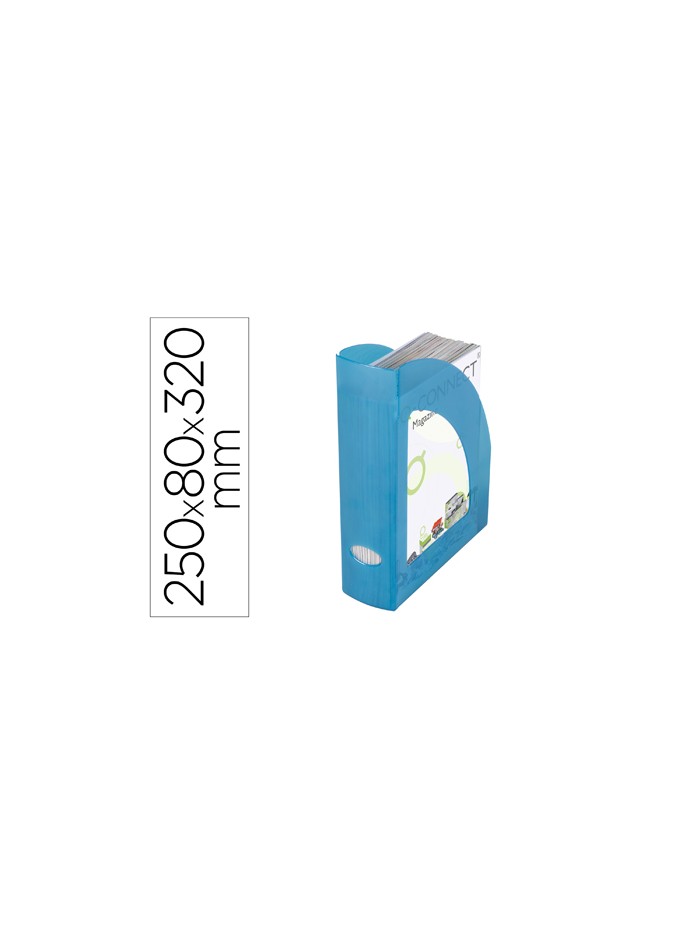 Revistero plastico q-connect azul translucido Revistero plastico q-connect azul translucido