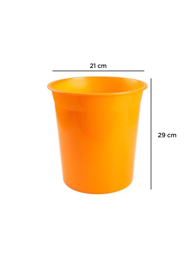Papelera plastico q-connect naranja translucido 13 litros 275x285 mm