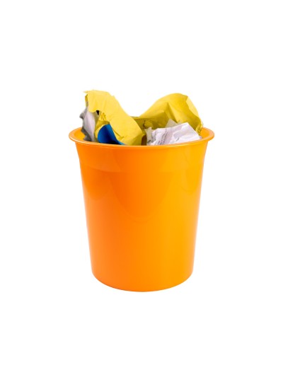 Papelera plastico q-connect naranja translucido 13 litros 275x285 mm