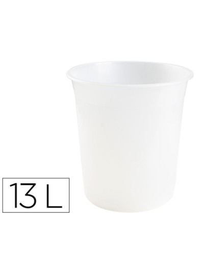 Papelera plastico q-connect transparente 13 litros 275x285 mm