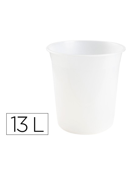Papelera plastico q-connect transparente 13 litros 275x285 mm