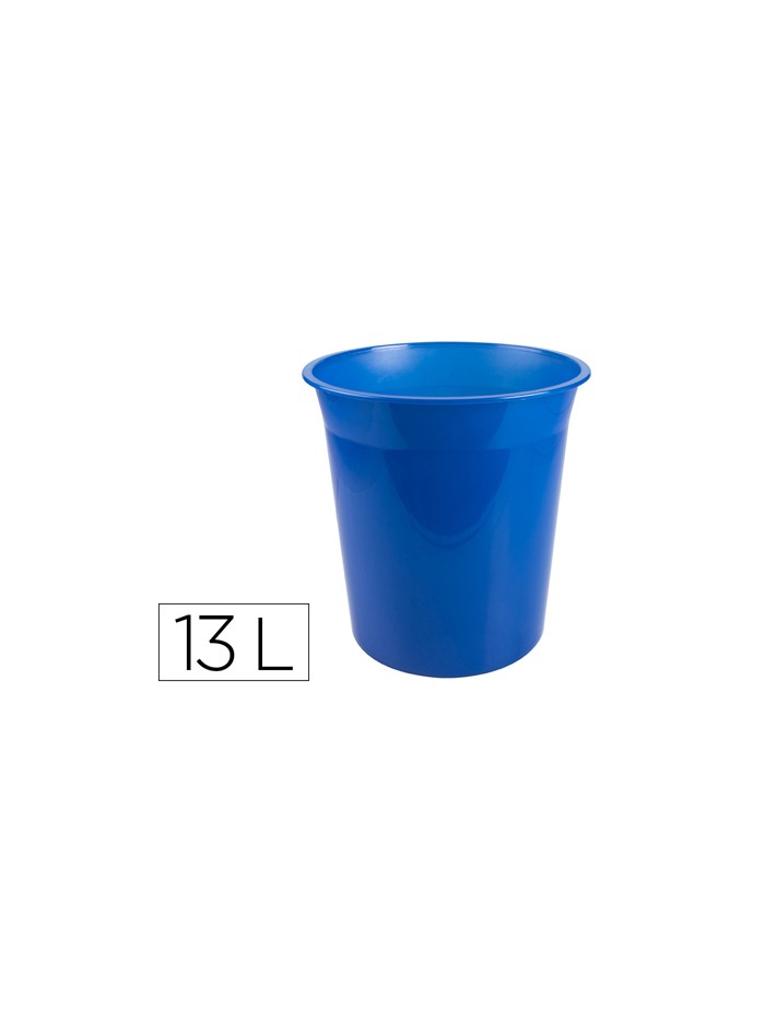 Papelera plastico q-connect azul translucido 13 litros 275x285 mm Papelera plastico q-connect azul translucido 13 litros 275x285 mm