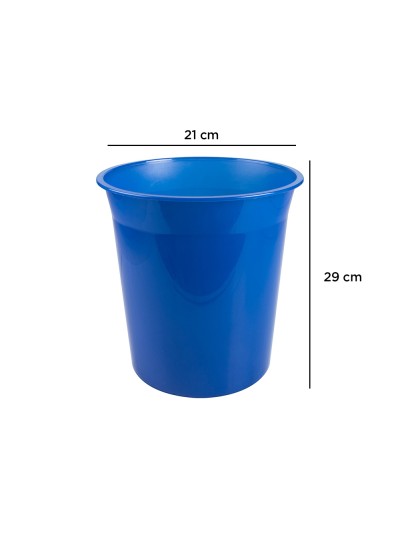 Papelera plastico q-connect azul translucido 13 litros 275x285 mm