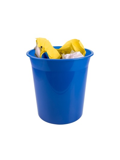 Papelera plastico q-connect azul translucido 13 litros 275x285 mm