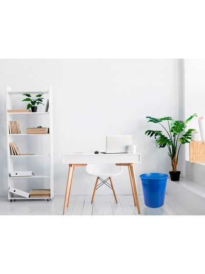 Papelera plastico q-connect azul translucido 13 litros 275x285 mm