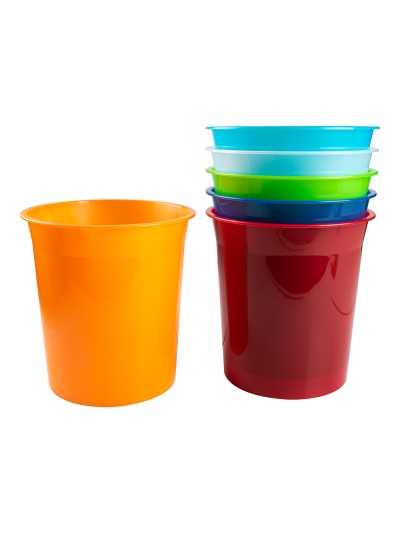 Papelera plastico q-connect azul translucido 13 litros 275x285 mm